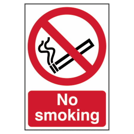 ASEC `No Smoking` Sign 200mm x 300mm