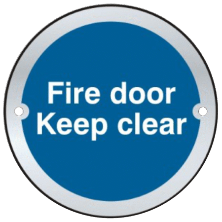 ASEC `Fire door Keep clear` Sign 75mm