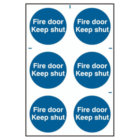 ASEC `Fire Door Keep Shut` 200mm x 300mm PVC Self Adhesive Sign