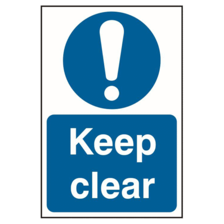 ASEC `Keep Clear` 200mm x 300mm PVC Self Adhesive Sign