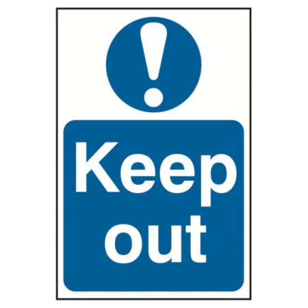 ASEC `Keep Out` 200mm x 300mm PVC Self Adhesive Sign
