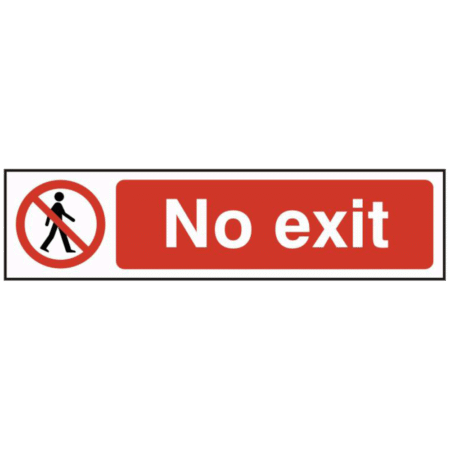 ASEC `No Exit` 200mm x 50mm PVC Self Adhesive Sign