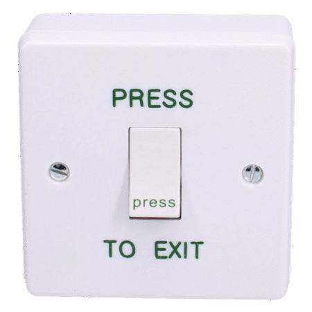 ASEC White Momentary 1 Gang Exit Switch