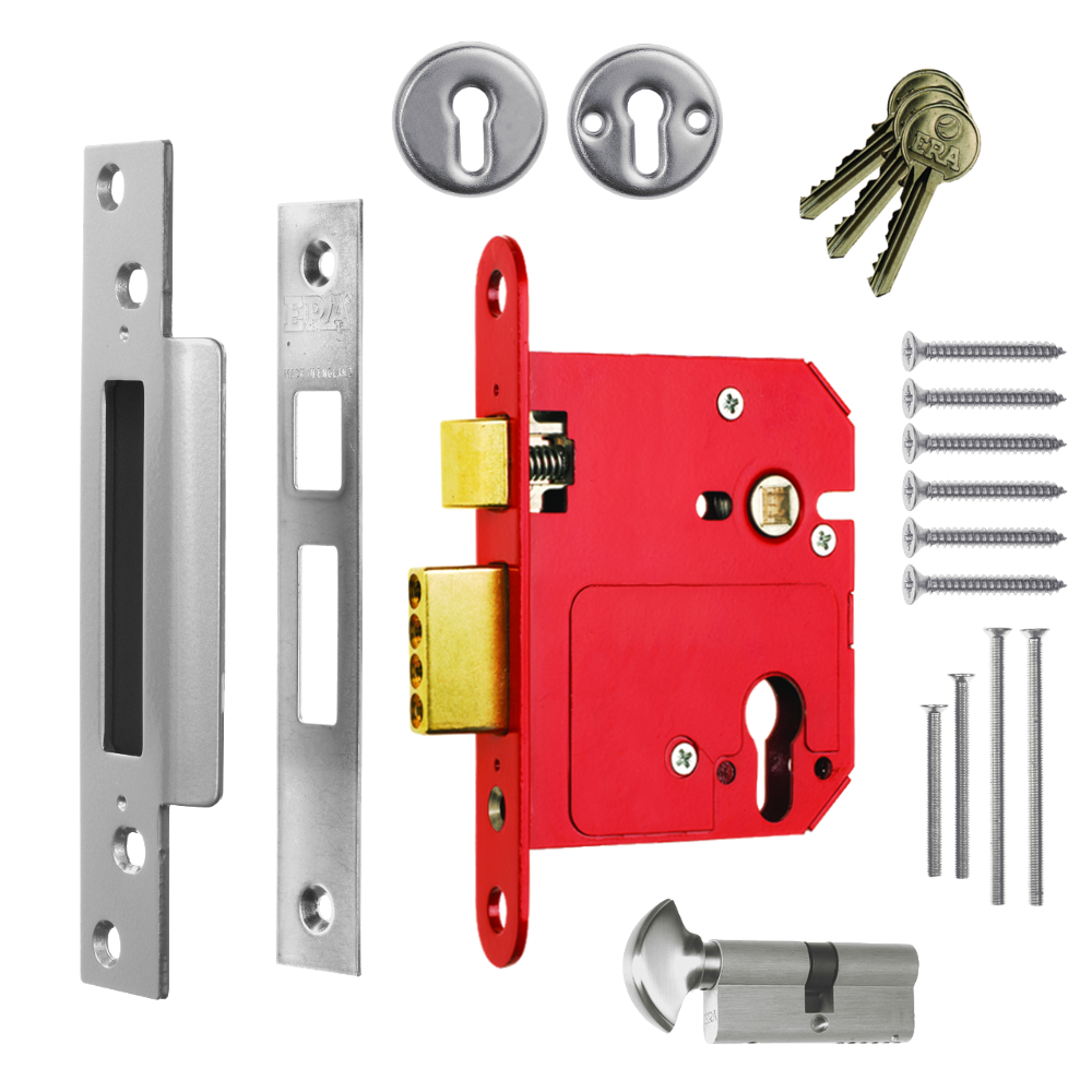 ERA 334 Fortress BS Euro Keyless Egress Key & Turn Sashlock With Cylinder