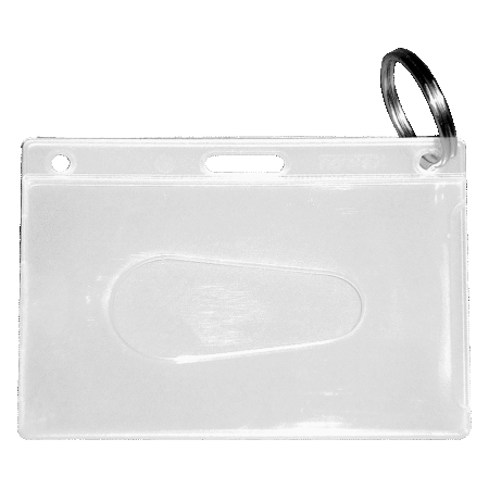 KEVRON ID18 BG50 Clear Card Holder with Ring Bag of 50
