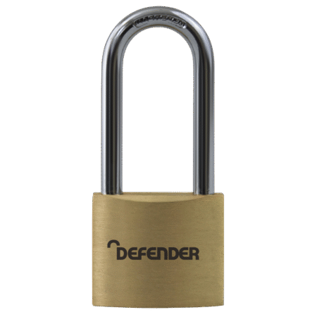 DEFENDER Brass Long Shackle Padlock