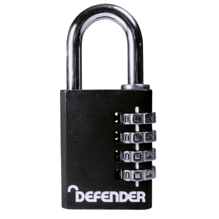 DEFENDER Black Diecast Combination Padlock