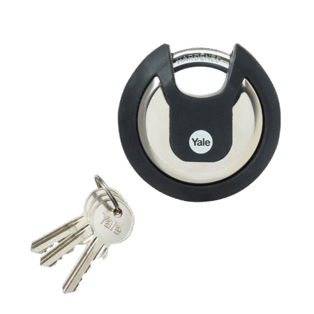 YALE Y130B Maximum Security Stainless Steel Discus Padlock With Cover