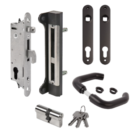LOCINOX Gatelock Fortylock Insert Set with Keep For 40mm Box Section Black
