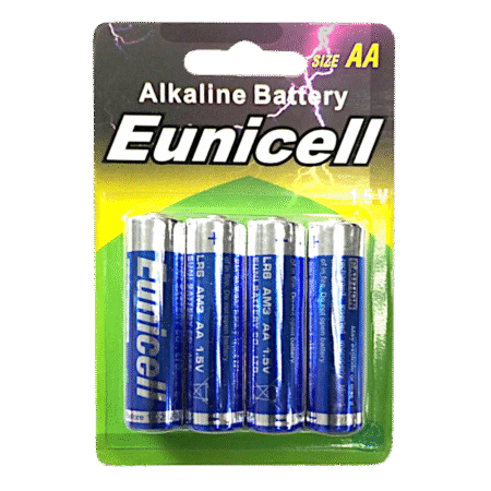 EUNICELL AA 1.5V Alkaline Batteries (4 PER CARD)
