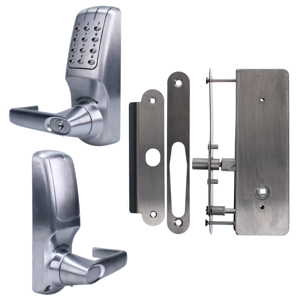 CODELOCKS CL5030 Battery Operated Digital Lock Brushed Steel With XTD Gate Lock