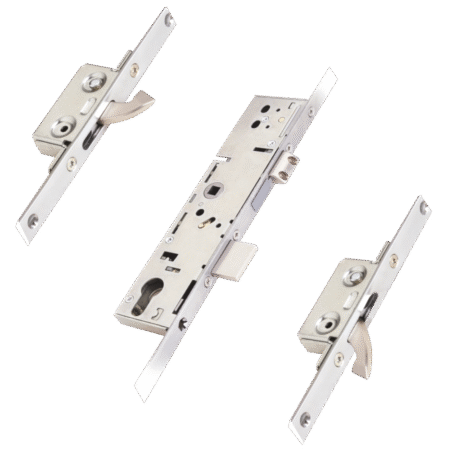 ERA Lever Operated Split Spindle Latch & Deadbolt 20mm Radius Faceplate With 2 Small Hooks